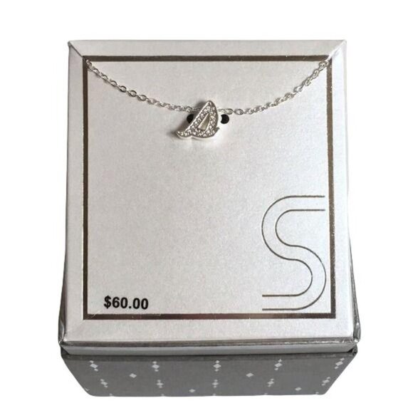 Jewelry - Silver-Plated CZ Initial “S” Pendant Necklace New